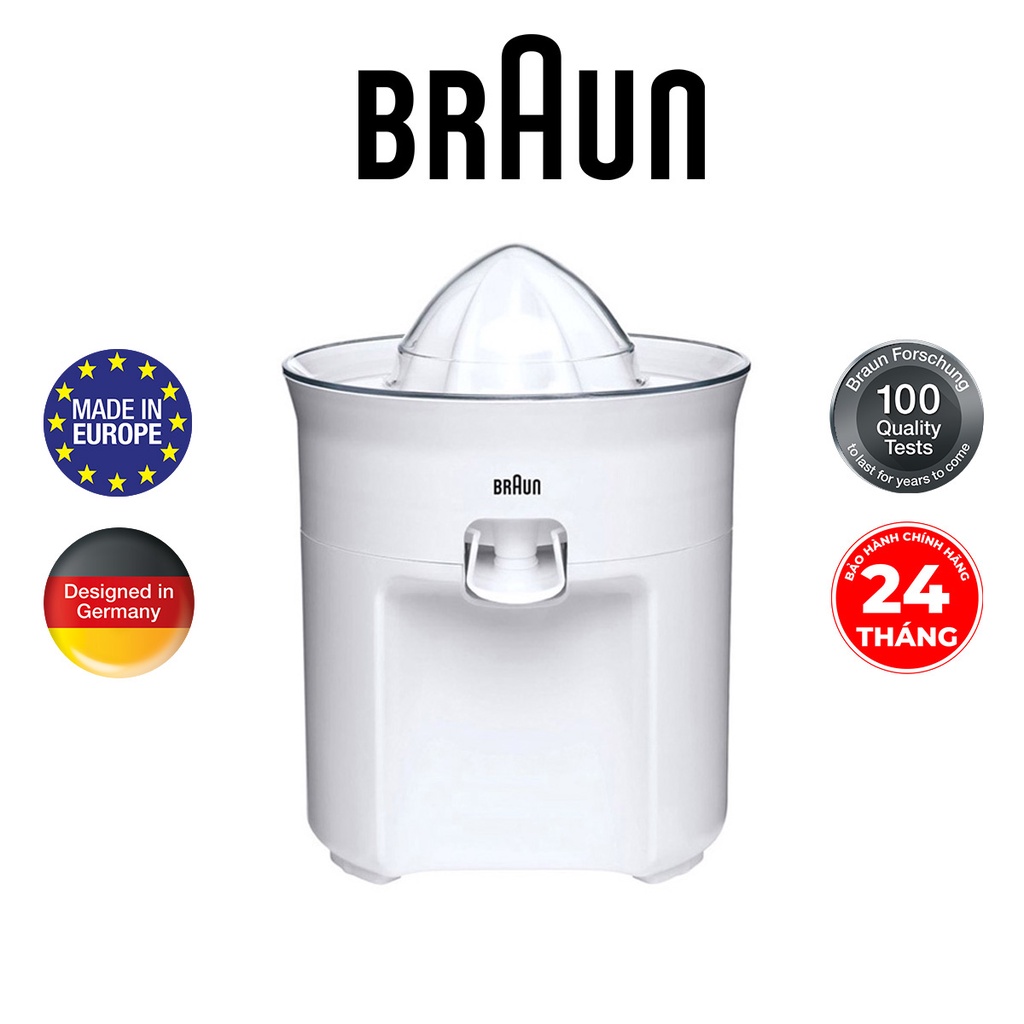 Máy ép vắt cam Braun CJ3050 Sản xuất 100% tại Châu Âu Công suất mạnh mẽ 60w, lấy nước ép tối đa.