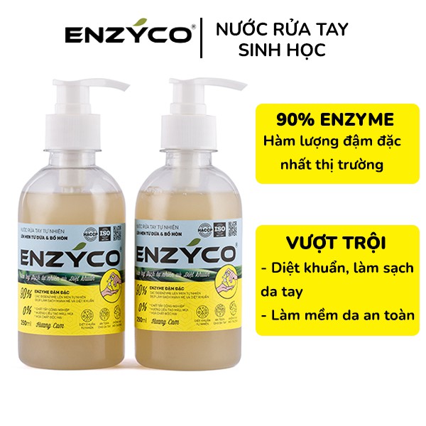 Combo 2 Chai Nước Rửa Tay Sinh Học ENZYCO 90% Enzyme Từ Dứa Và Bồ Hòn 250ML 손 세정제 Handwashing liquid