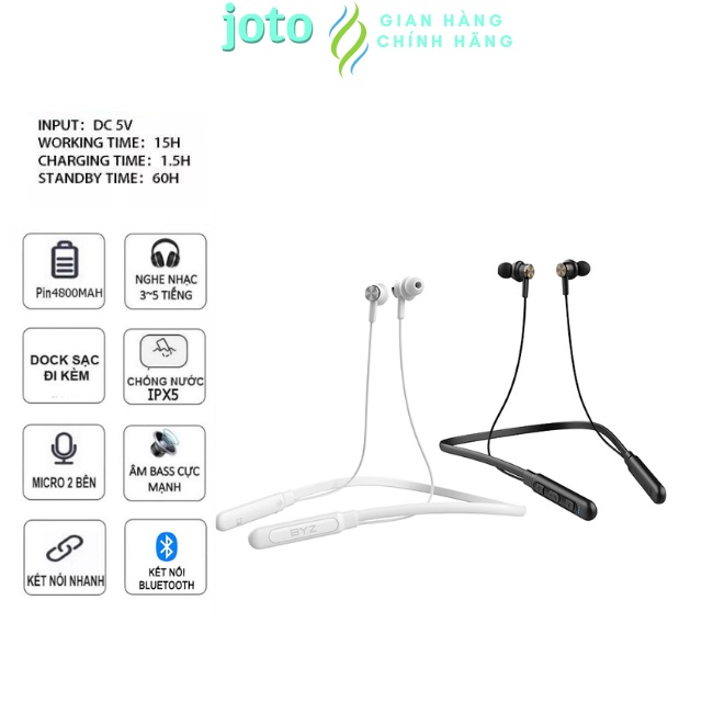 Tai Nghe Bluetooth,Tai Nghe Bluetooth Quàng Cổ Sport B16,hàng chính hãng BYZ,JOTO