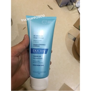 Sữa rửa mặt cho da nhờn mụn Ducray Keracnyl gel moussant