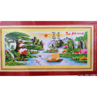 Tranh thêu chữ thập Thuận buồm xuôi gió 1m50 (chưa thêu) A517