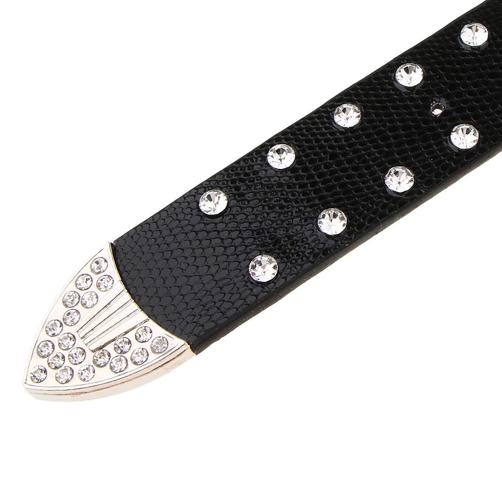 Thắt lưng da bò đính hạt đá lấp lánh