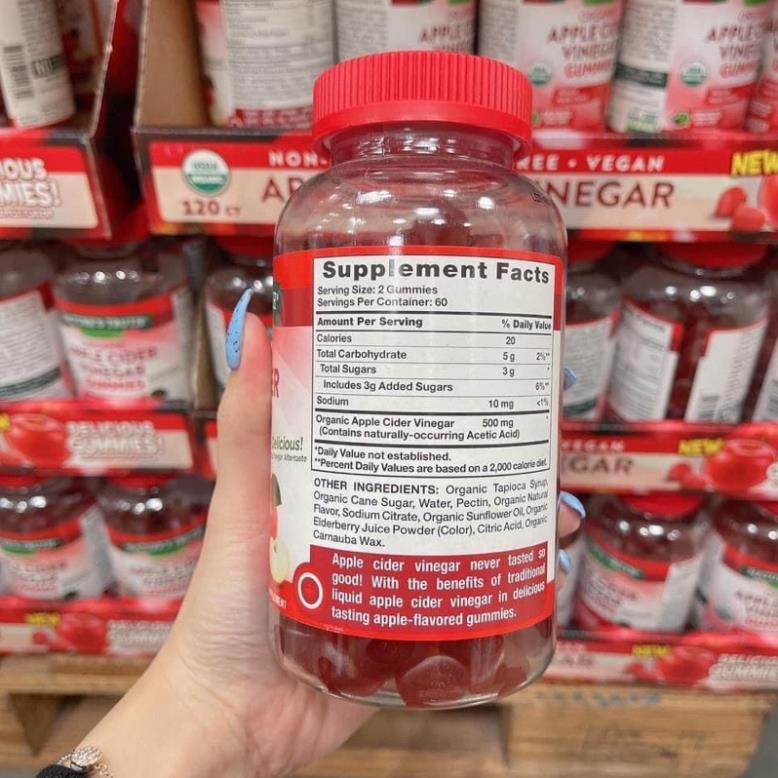 Kẹo dẻo giấm táo Apple Cinder Vinegar của Mỹ- Giúp giảm cân, đẹp da, detox