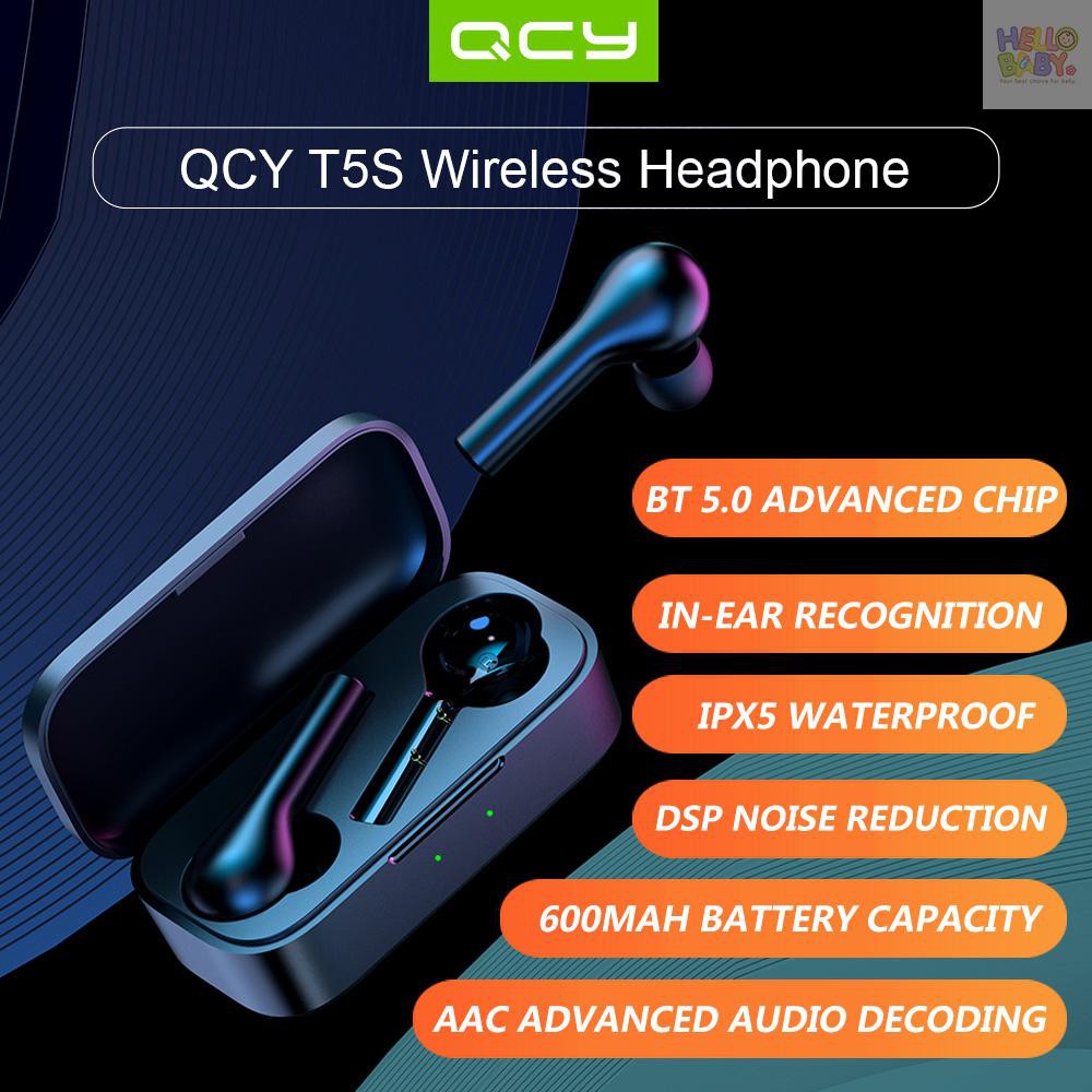 Tai Nghe Nhét Tai Qcy T5S Tws 5.0 Acac 600mah Kết Nối Với Ios / Android
