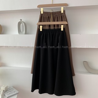 Chân váy xòe dạ vân chéo cạp chun