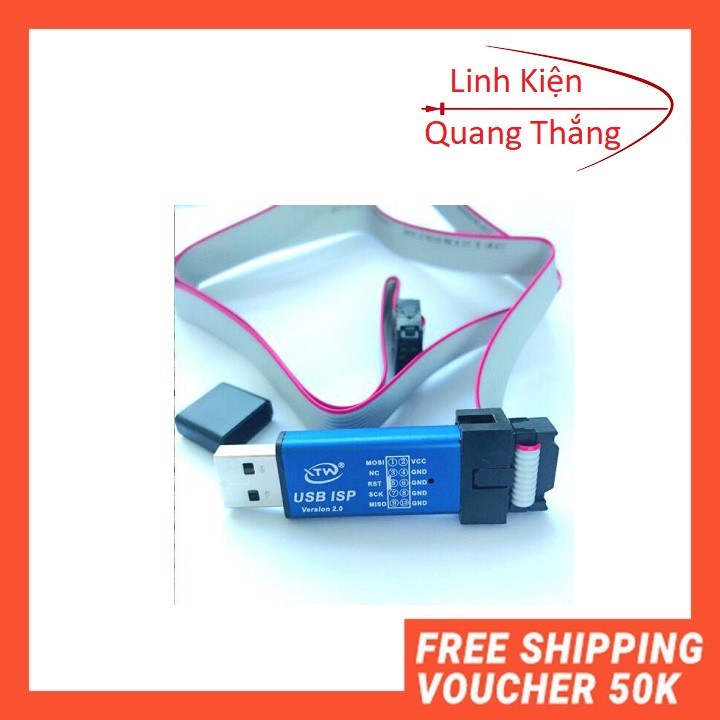 Usb Isp - Mạch Nạp Code cho 8051, AVR,có vỏ