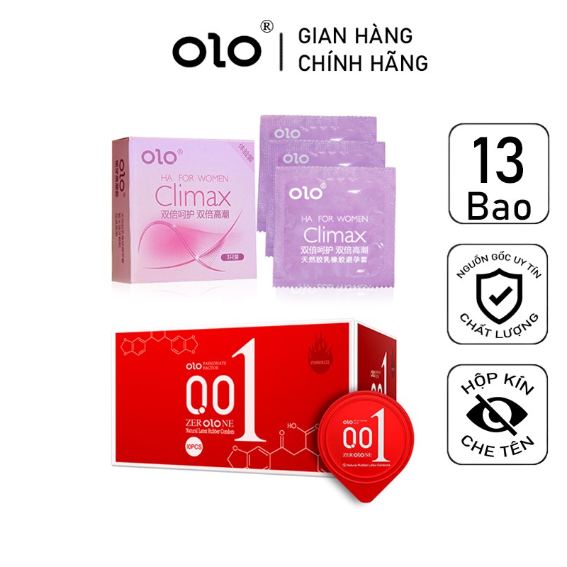 BCS Bộ 2 hộp Bao Cao Su Siêu Mỏng Giữ Nhiệt và Bao Cao Su Gai Bi Climax 13 bcs