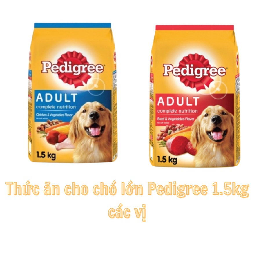Thức ăn cho chó lớn Pedigree 1.5kg các vị nhập khẩu thái lan