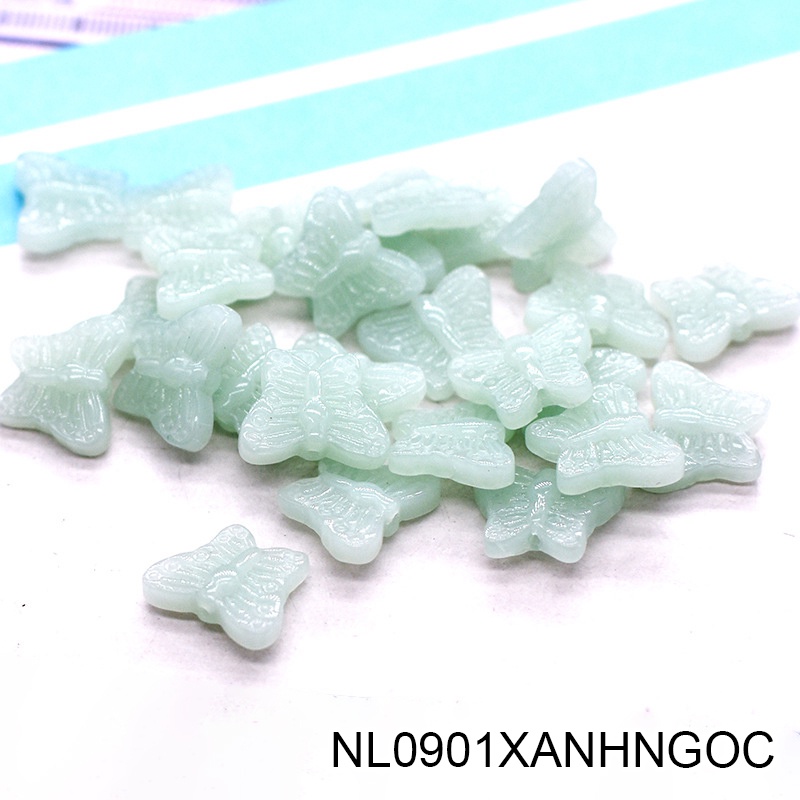 1 charm hình bươm bướm 12*15mm chất liệu bột đá ép nguyên liệu làm trâm làm trang sức cổ trang