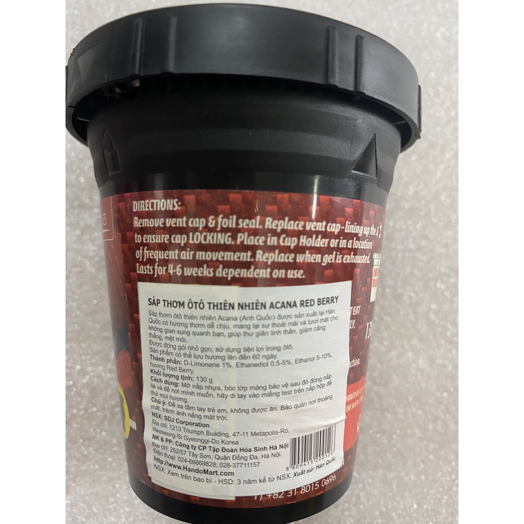 Sáp thơm ô tô hương thiên nhiên Acana 130g Hando