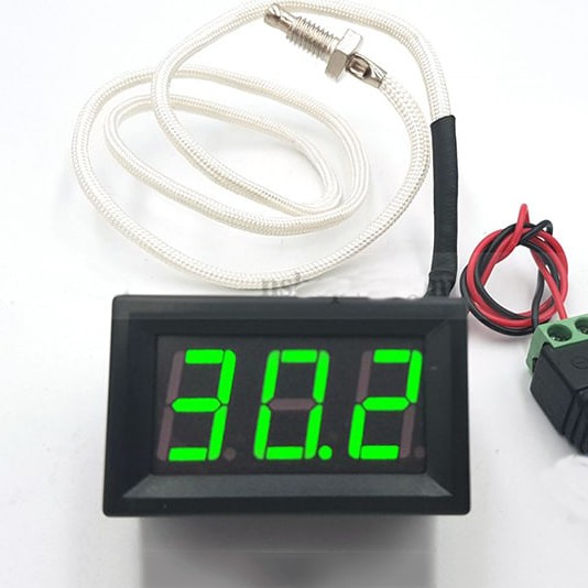Đồng hồ đo nhiệt độ type K 800 độ C màu đỏ - màu xanh lá