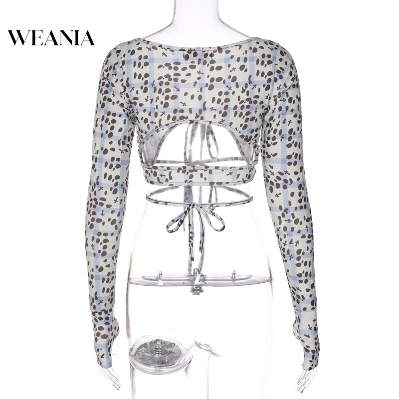 Áo Sơ Mi Tay Dài Cổ Chữ V Cột Dây Hoạ Tiết Chấm Bi Trẻ Trung Quyến Rũ Dành Cho Nữ