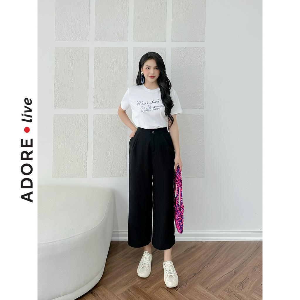 Quần Culottes casual style tuytsy đen và nâu lửng 323TR2009 ADORE DRESS