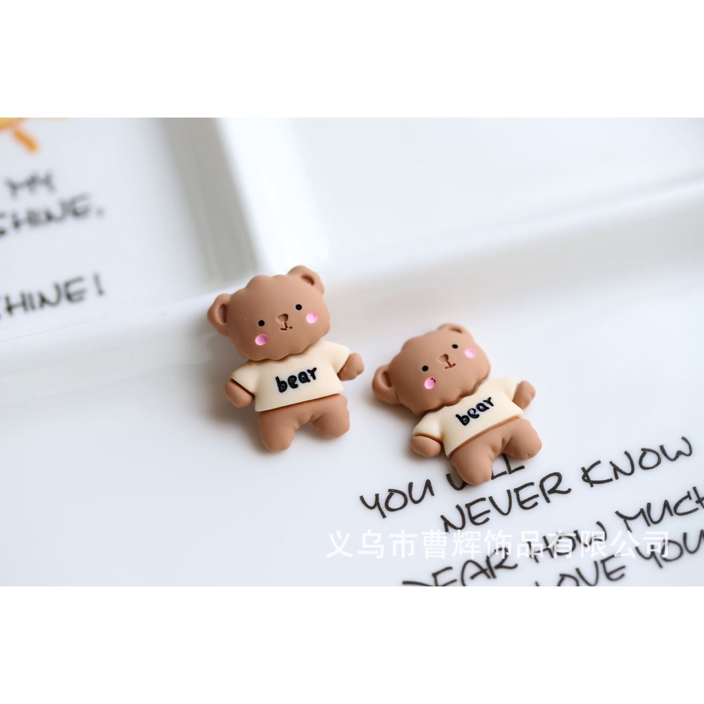 Charm gấu thỏ dễ thương trang trí slime, cốc, ốp điện thoại, buộc tóc, kẹp tóc - CN04