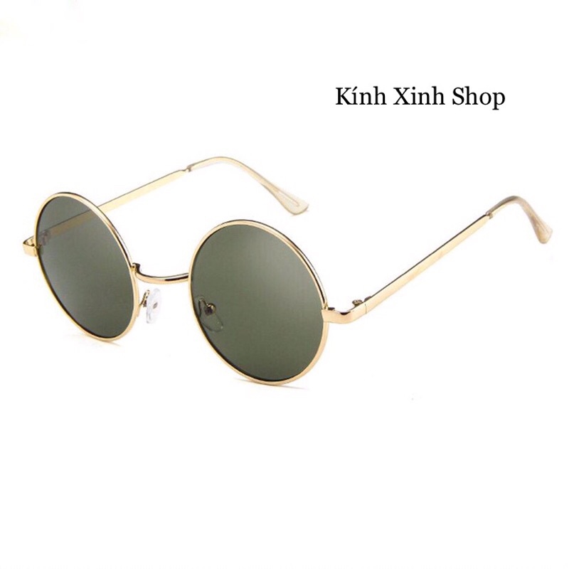 Kính râm Mắt tròn thầy bói Gọng kim loại cao cấp phong cách nghệ sĩ