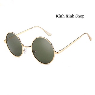 Kính Mát Thầy Đồ Mắt Tròn Xoe Gọng Kim Loại Cao Cấp