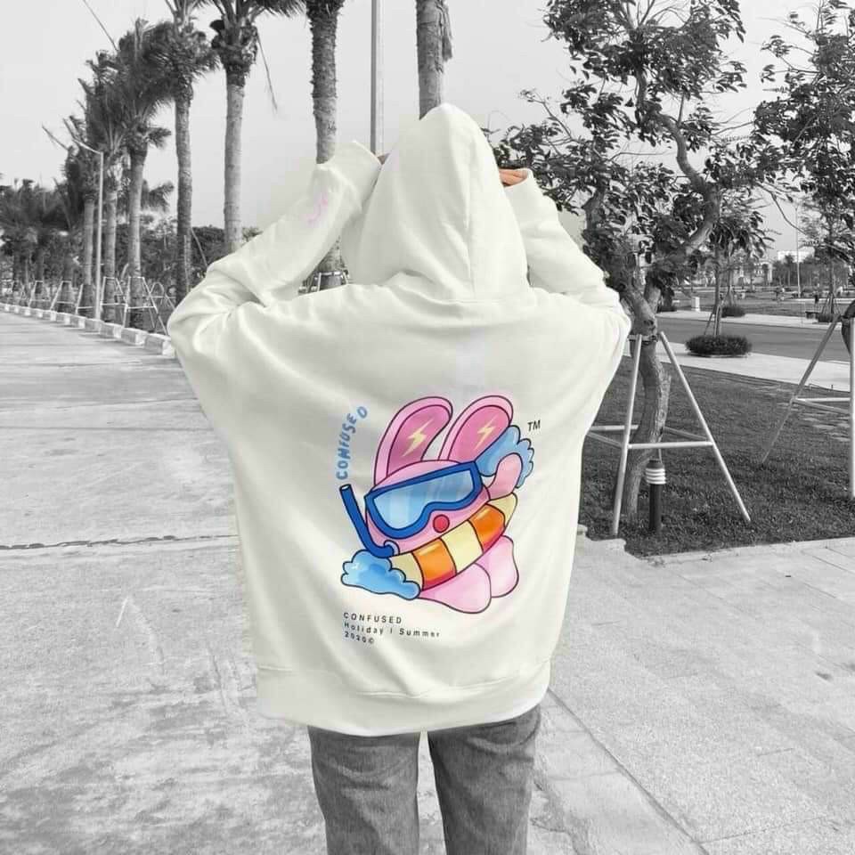 Áo khoác hoodie in hình CONFUSED dành cho nam nữ có mũ form rộng nỉ ngoại Unisex Ulzzang - Life Unisex | BigBuy360 - bigbuy360.vn