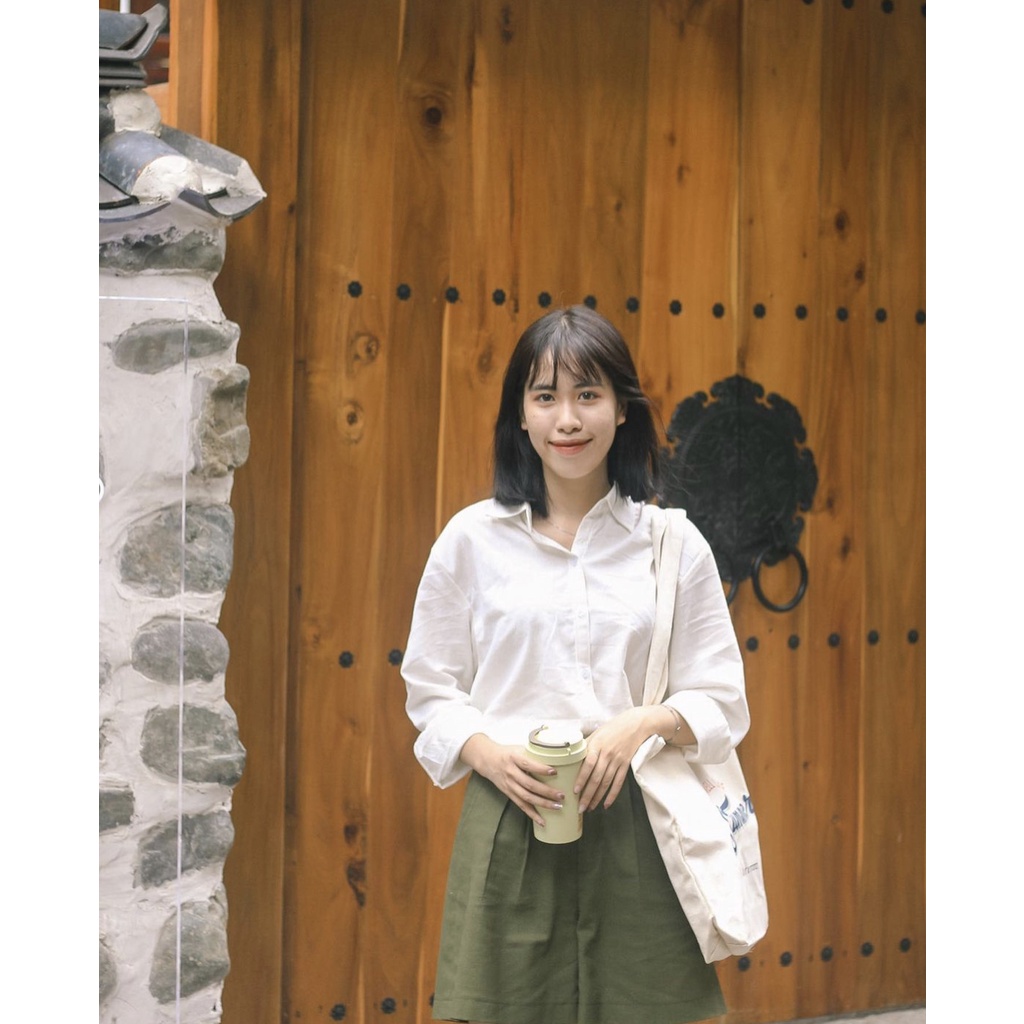 Áo sơ mi linen trắng basic - Fresh Shirt