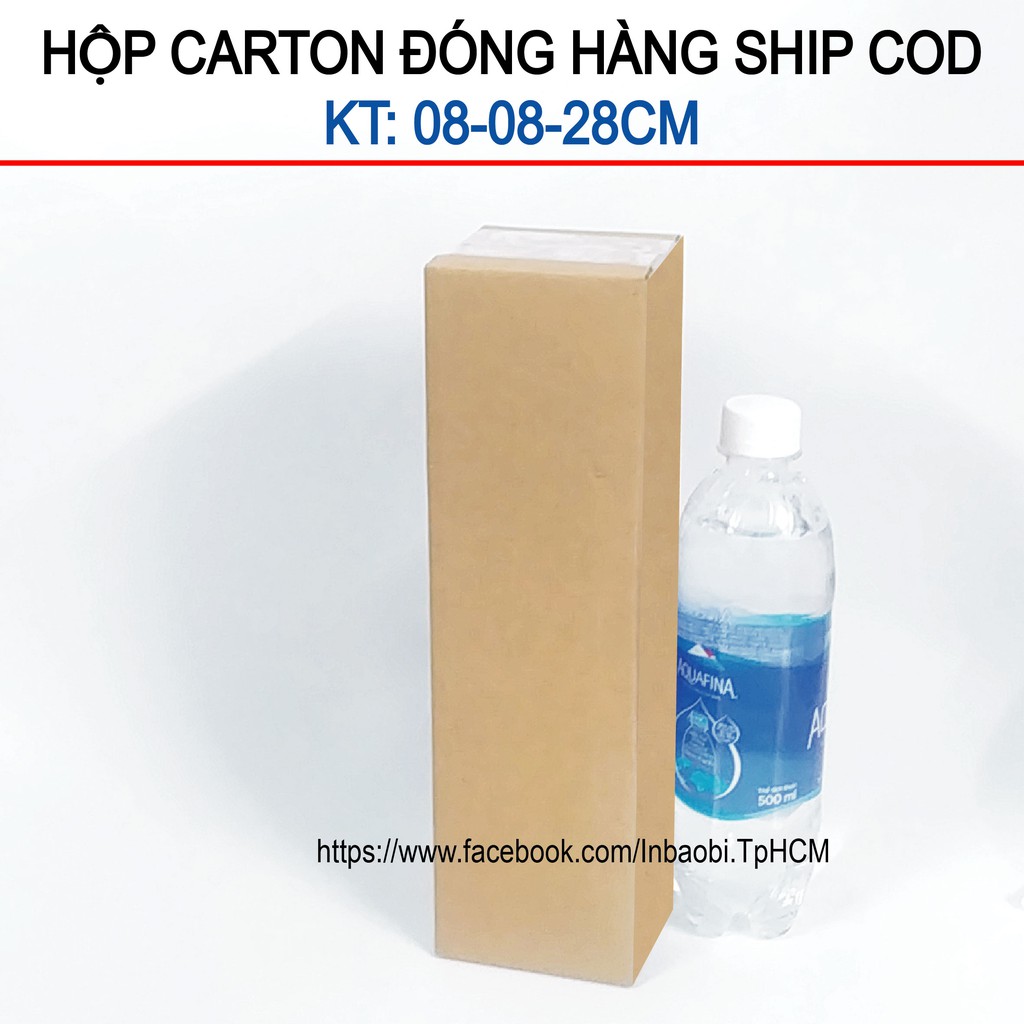 50 Hộp 8x8x28 cm, Hộp giấy Carton 3 lớp đóng hàng chuẩn Ship COD (Green &amp; Blue Box, Thùng giấy - Hộp giấy giá rẻ)