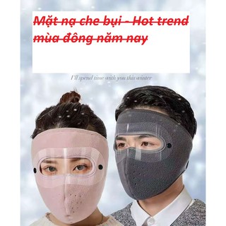 [Hàng hót ] Mặt nạ bảo vệ chất nỉ có kính trong suốt chống nắng chống bụi toàn khuôn mặt