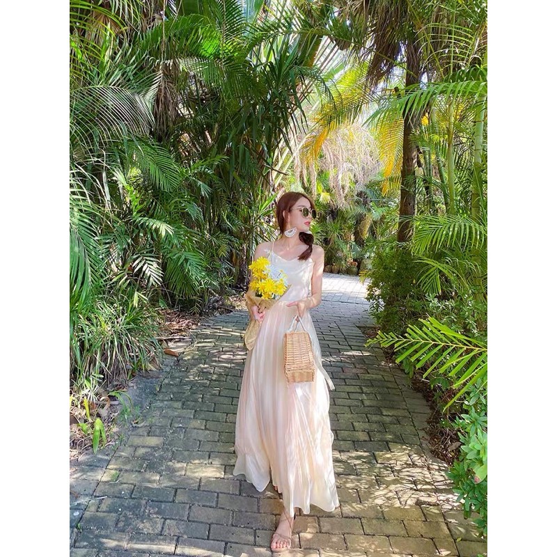 Váy 2 dây đi biển tiểu thư (có sẵn) | BigBuy360 - bigbuy360.vn