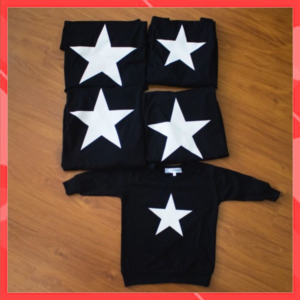 Áo Hoodie Gia Đình Familylove - Áo Hoodie hình Ngôi Sao Thương Chất Liệu Nỉ Da Cá Cao Cấp