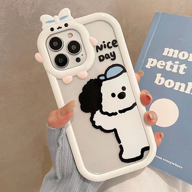 Ốp Điện Thoại Hình Chú Chó Quái Vật 3D Bảo Vệ Lens Cho iPhone 11 13promax 12 7Plus X XR XSMAX