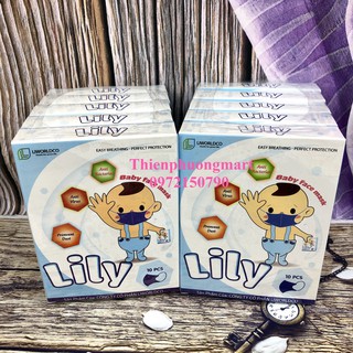 Combo 10 hộp khẩu trang Lily cho bé ( 100 cái )