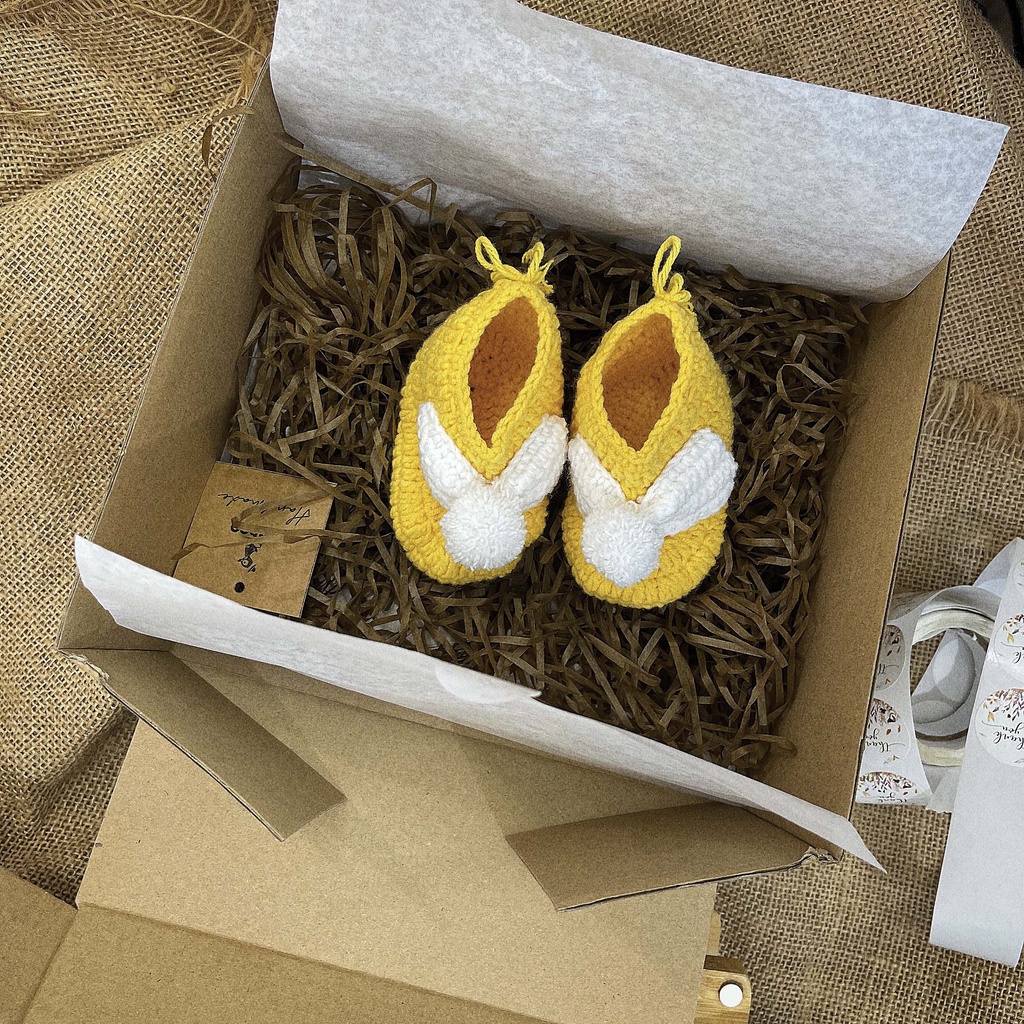 Giày len móc handmade thời trang Trẻ sơ sinh/ giày cho bé sợi len đan mềm mịn OIBECUNG Pk. 111