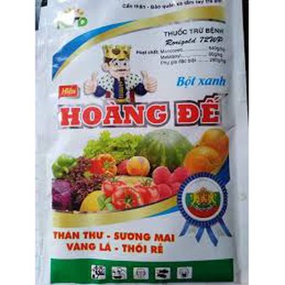 bột xanh Hoàng đế đặc trị bệnh  thán thư, vàng lá, sương mai, thối rễ cho hoa hồng