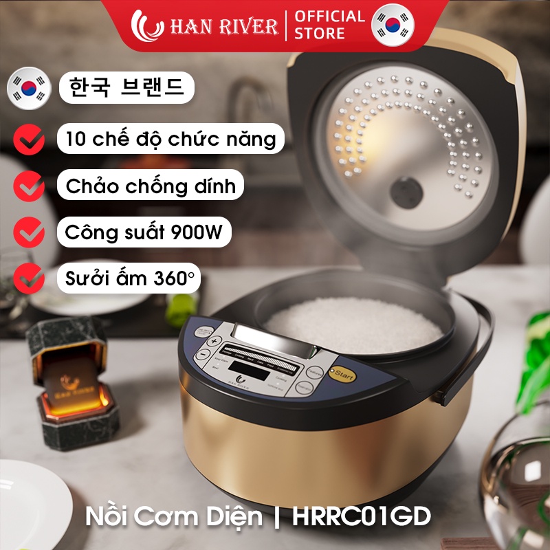 Han River Nồi Cơm Điện 2lit | Công Suất Cao 900W | Dung Tích 2.0 Lít | Chảo Chống Dính Hàng Chính Hãng