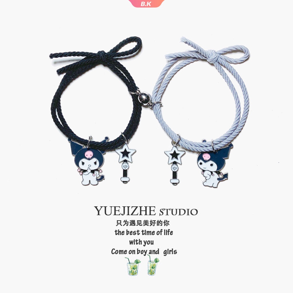 Vòng Tay Cao Su Đính Đá Nhân Tạo Họa Tiết Hoạt Hình Kuromi Dành Cho Nữ | BigBuy360 - bigbuy360.vn