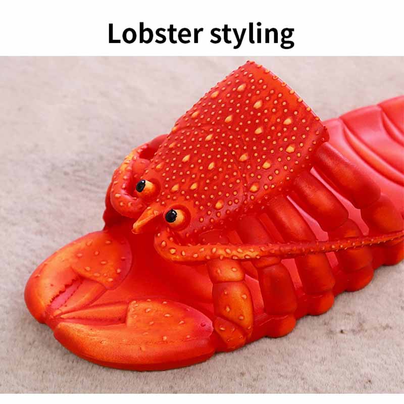 Dép Kẹp Ngón Mềm Hình Tôm Hùm Vui Nhộn Sáng Tạo Chống Thấm Nước Đi Biển Mùa Hè Cho Nam Và Nữ
