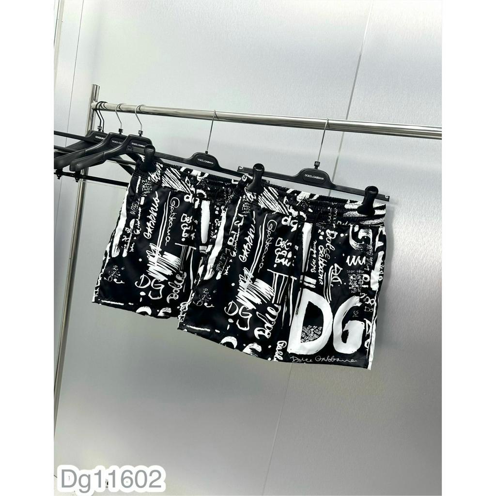 Quần Đùi Gió Nam D.G Đen Họa Tiết Logo Trắng - Quần Đùi Gió D.G Dành Cho Nam