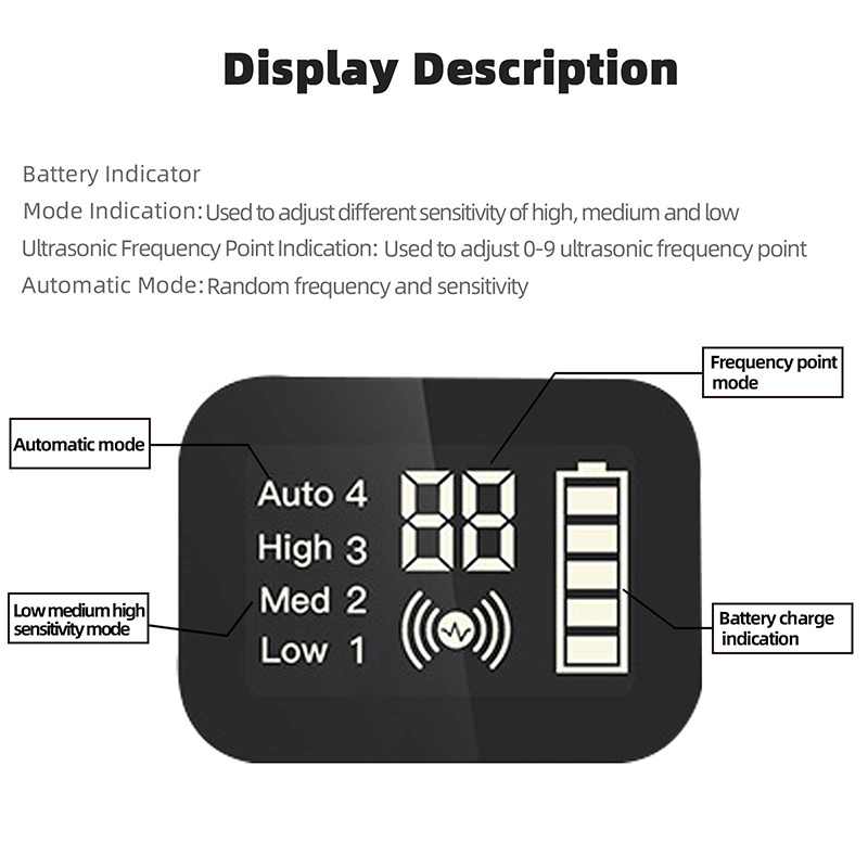 Thiết Bị Huấn Luyện Chó Chống Sủa Bằng Sóng Siêu Âm Màn Hình LCD 15m