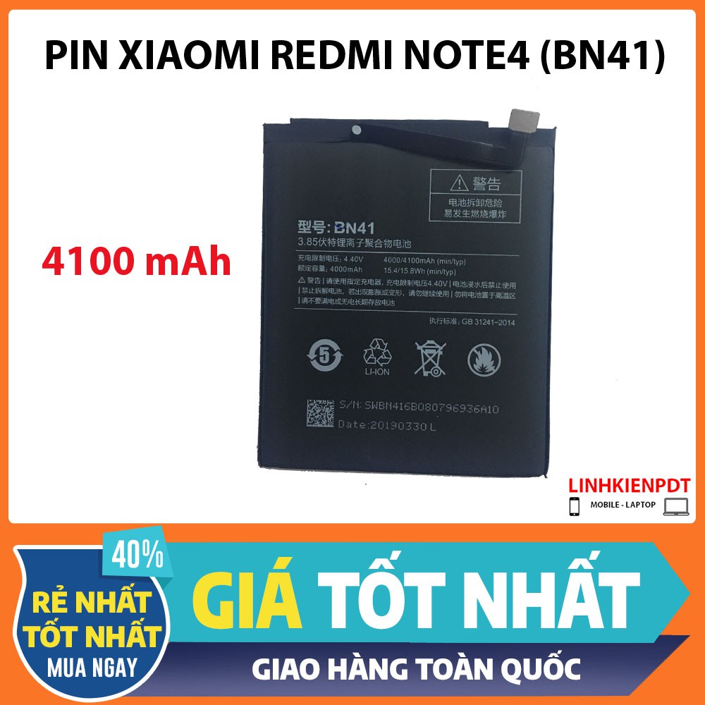 Pin Redmi Note 4 ( BN41 64GB) 4100mAh