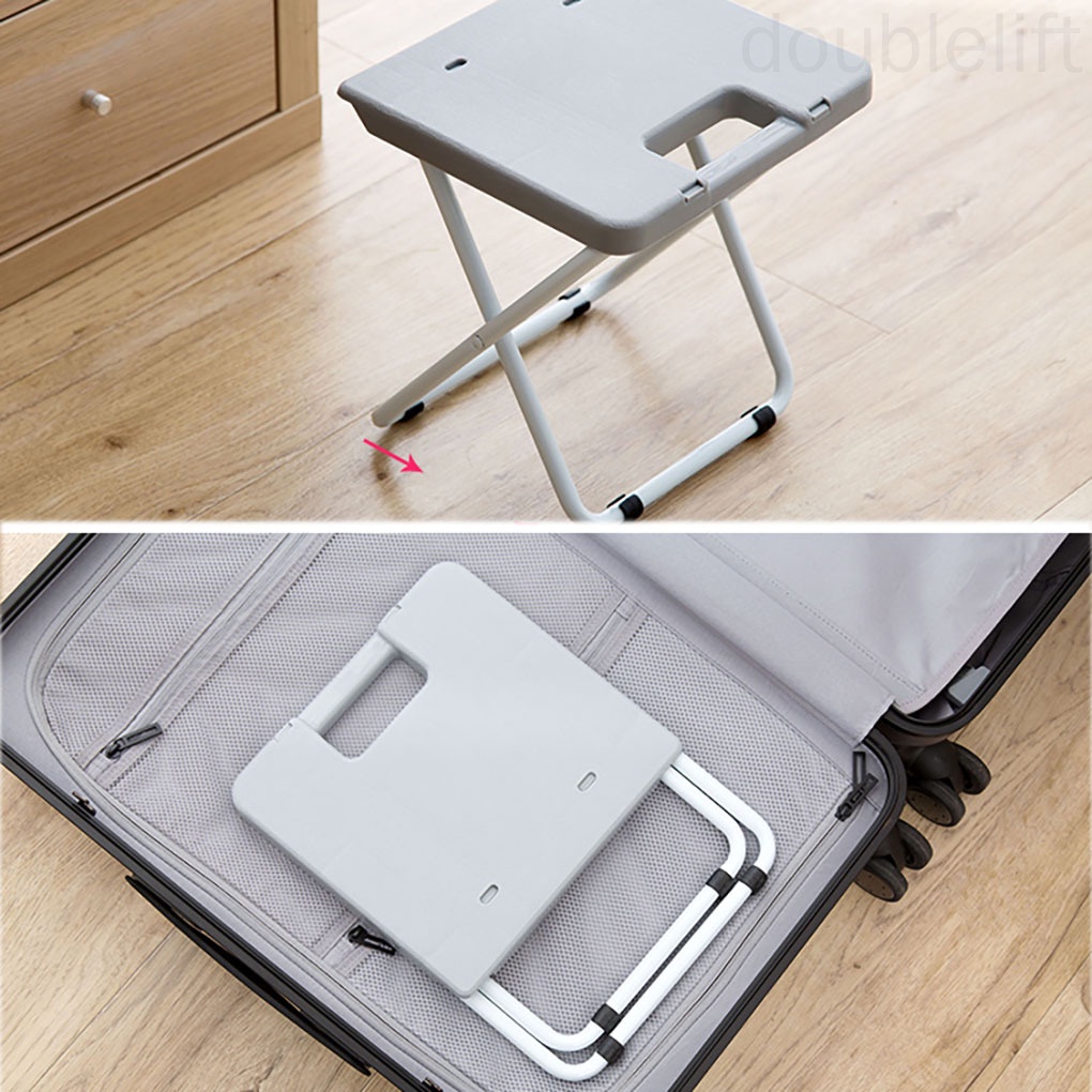 Portable Foldable Stool Household Metal Plastic Folding Chair for Adults Kitchen Garden Bathroom doublelift store