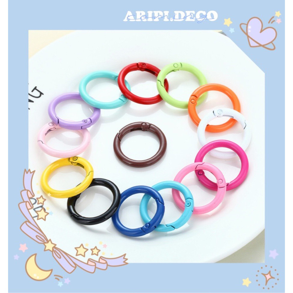 Khoen tròn dày mở kim loại mạ sơn N16/ Nguyên liệu làm phụ kiện handmade resin trang trí