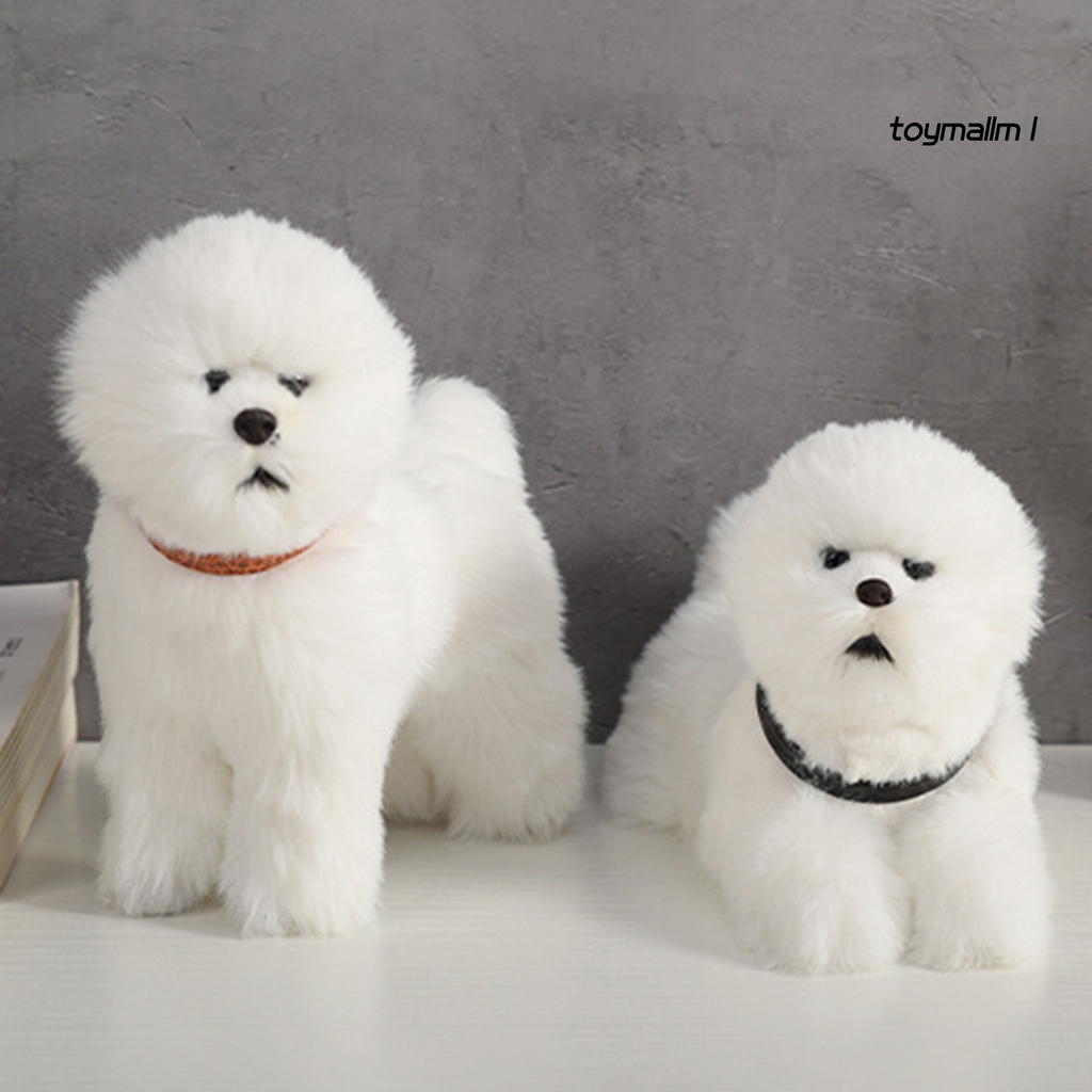 toymall Bichon Frise Puppy Stuffed Cute Simulation Teddy Dog Plush Birthday Gift Decor