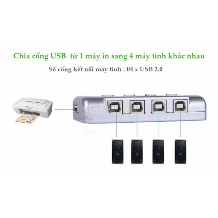 Bộ chia máy in tự động 1 ra 4 MT Viki SW241