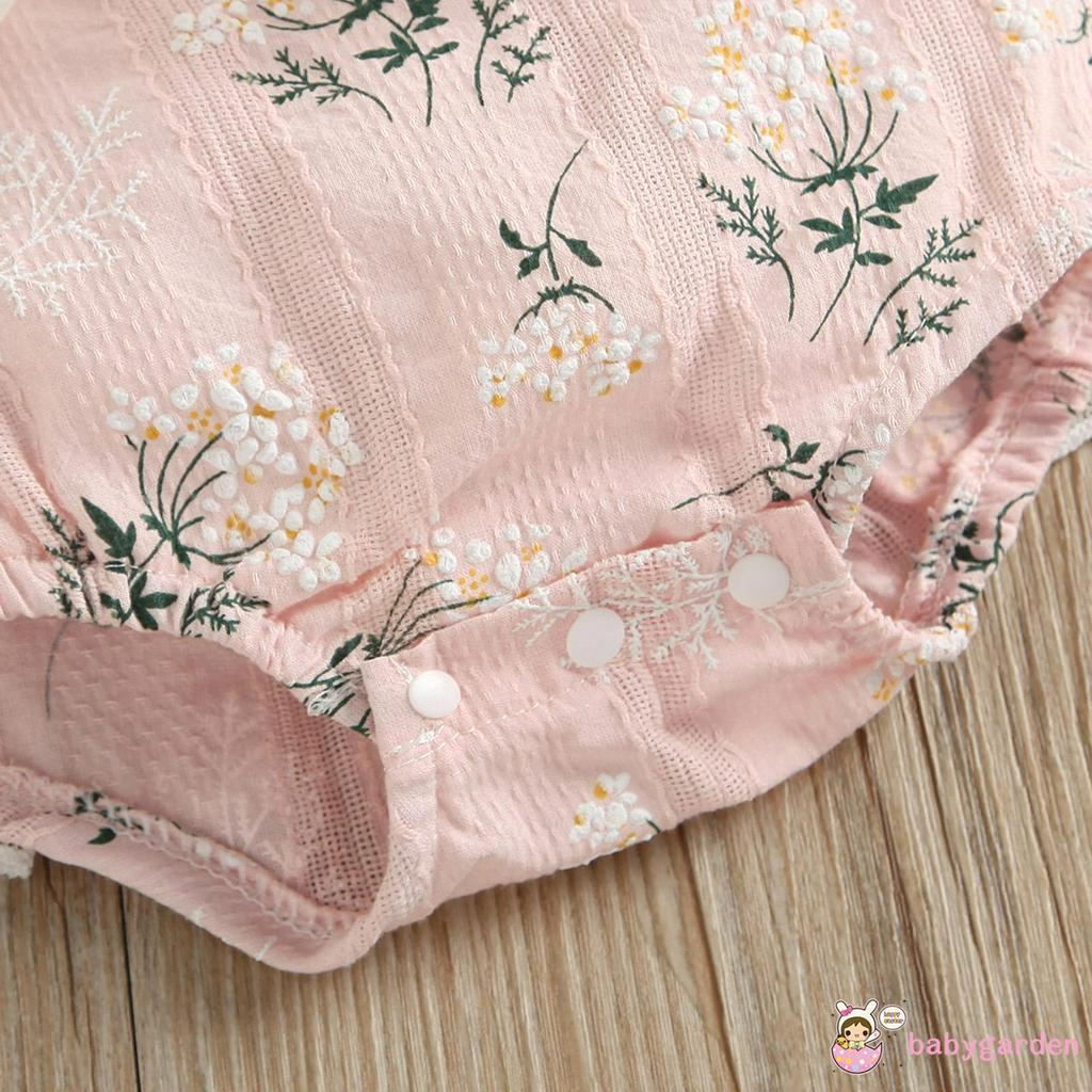 Áo Liền Quần Cổ Chữ U Phối Ren Cho Bé Gái