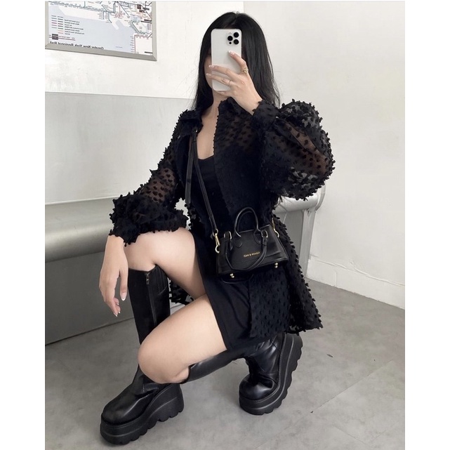 DII COLLECTION - Sơmi cục bông khoác ngoài form rộng