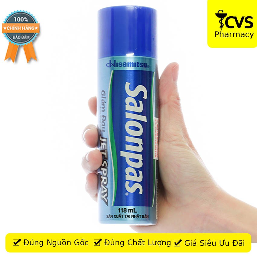 Chai xịt Salonpas Jet Spray 118ml - giảm đau nhức - cvspharmacy