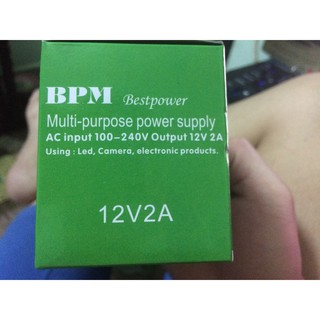 Nguồn Adapter 12V-2A BPM Có Đèn Báo Dùng Cho Camera, Đèn Led, Bơm... (Chính Hãng)