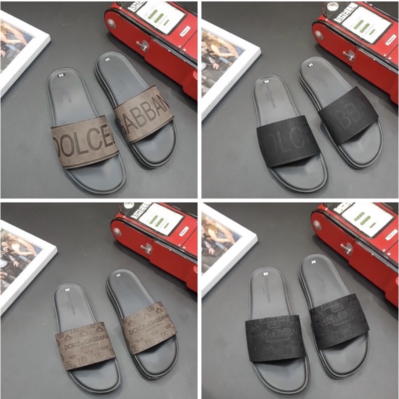 Dép da nam quai ngang có hoạ tiết in vân chìm cổ điển mã DG 1, Dép thời trang phong cách trẻ trung btshop từ 38 đến 42