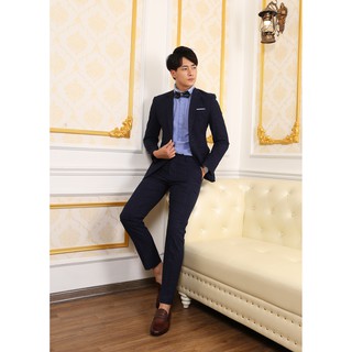 Bộ Vest Xanh Đen Kẻ Chìm AV612 - MANTINO