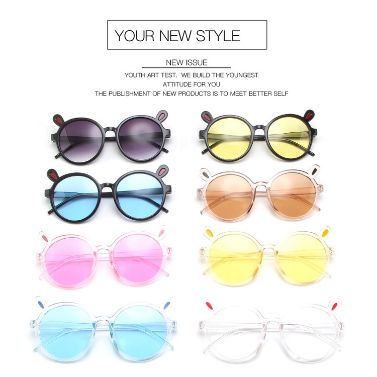 Kính râm trẻ em tinh nghịch và dễ thương kính râm bé trai và bé gái kính râm hình tai thỏ