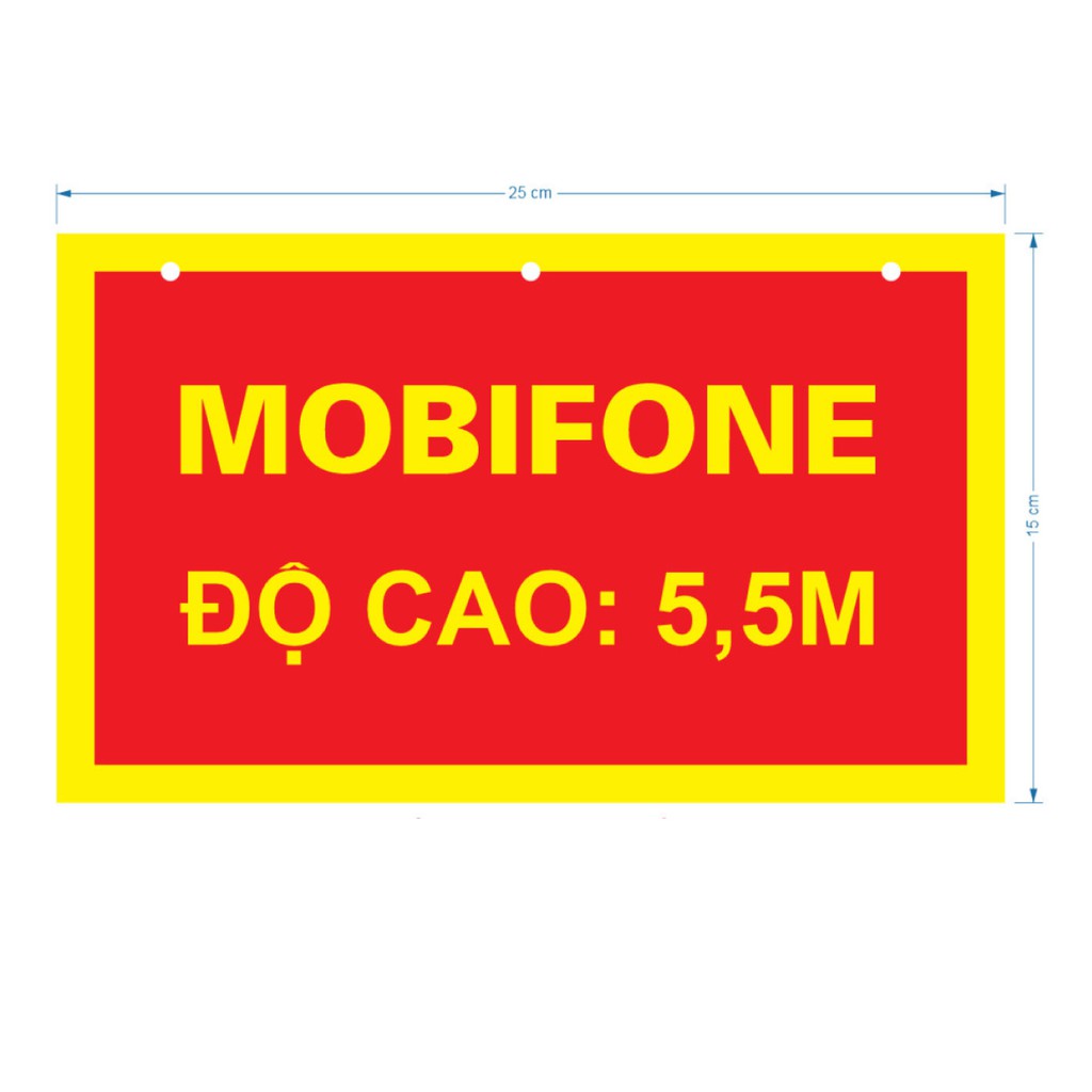 Biển báo cao độ cáp quang mobifone KT: 15x25cm