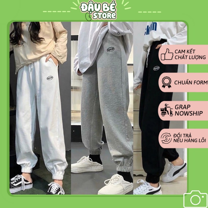 Quần Jogger Nỉ Bông Unisex Cạp Chun Cao Cấp - Quần Nỉ Ống Rộng Bo Gấu Nam Nữ Basic - DAUBE - Q038