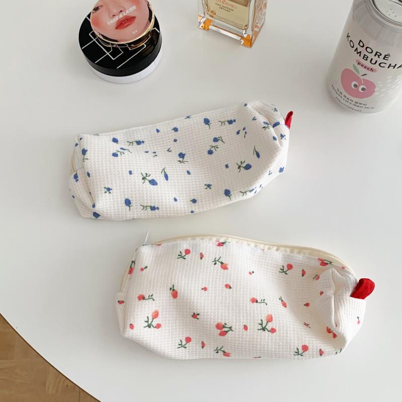 Hộp bút in hoa đơn giản dễ thương, túi đựng bút học sinh, hộp đựng văn phòng phẩm